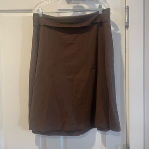 Lands' End Women's A-Line Skirt in Rich Brown